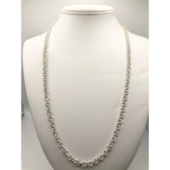5mm 925 sterling Silver heavy link chain necklace